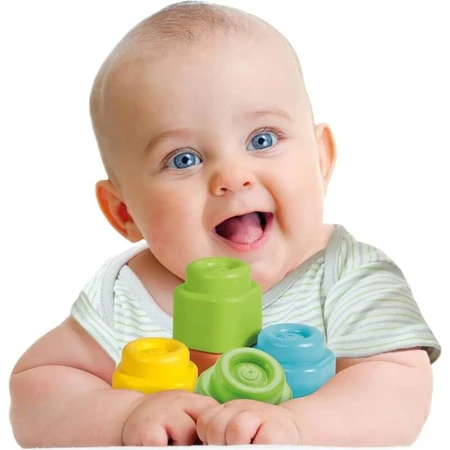 Clementoni Soft Clemmy Touch & Play - Set of 10 Soft Building Blocks, 6–36 months