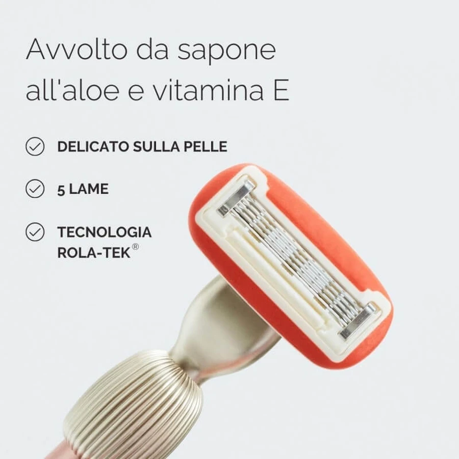 Kit de démarrage Fler Fler Razor - Rasoir réutilisable à 5 lames - Bleu nuit