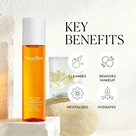 Agua limpiadora con vitaminas C+C de Natura Bisse - Agua micelar, 150 ml
