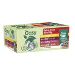 Paquete múltiple de Oasy Original Formula para gatos castrados, sabores mixtos de carne - Comida para gatos adultos castrados - 40 bolsitas de 85 g cada una