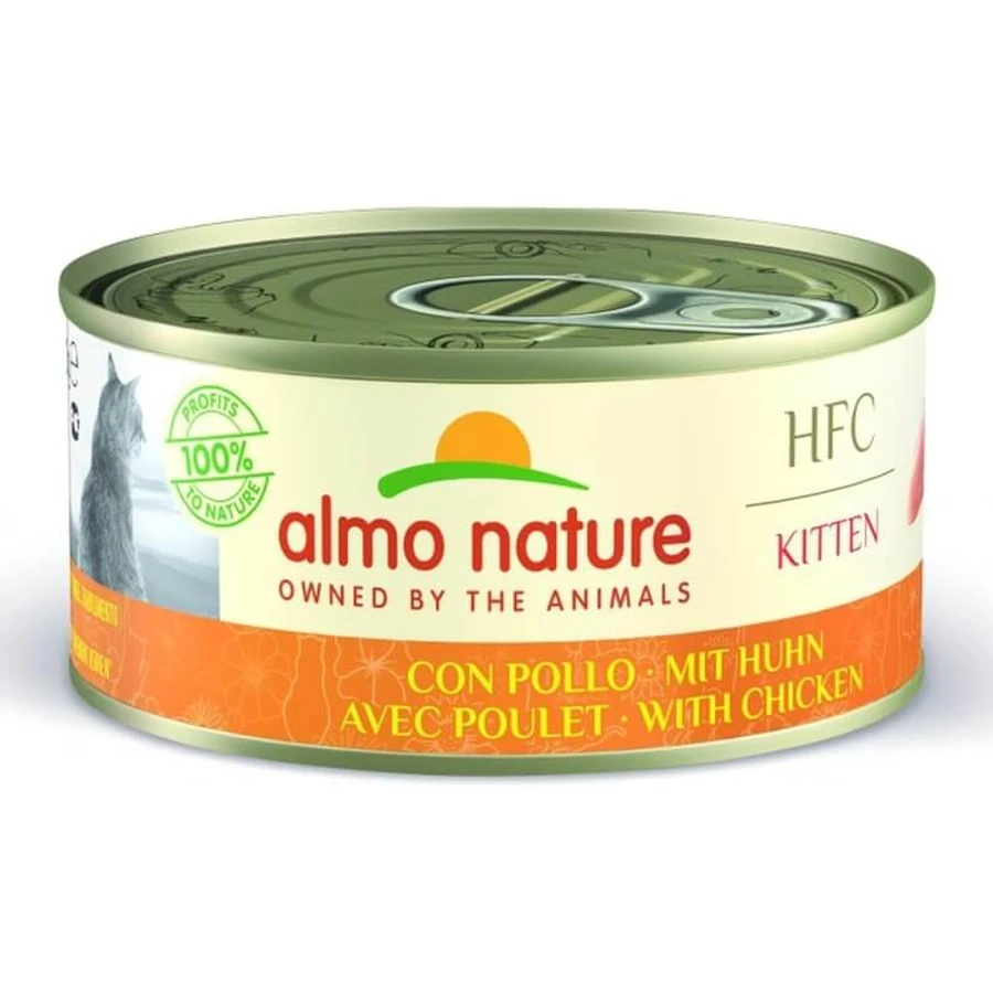 Almo Nature HFC Kitten au poulet - Aliment complet humide pour chat, 150 g