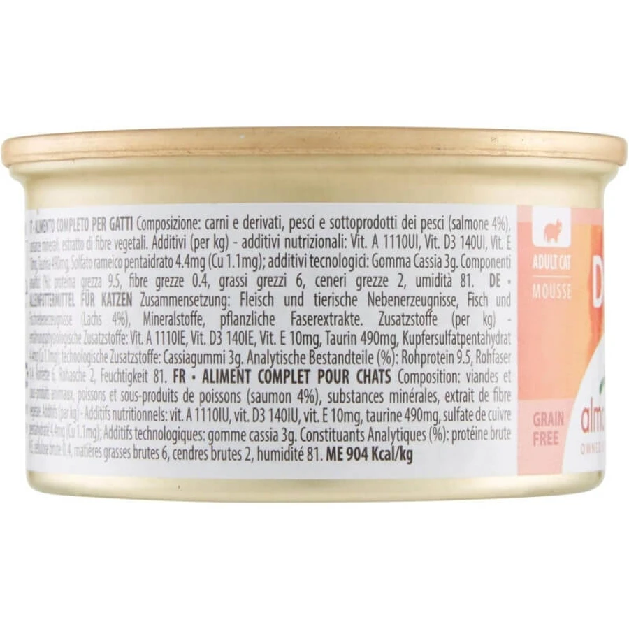 Almo Nature Daily Adult Cat Zalm-mousse – Volledig voer voor volwassen katten, 85 g