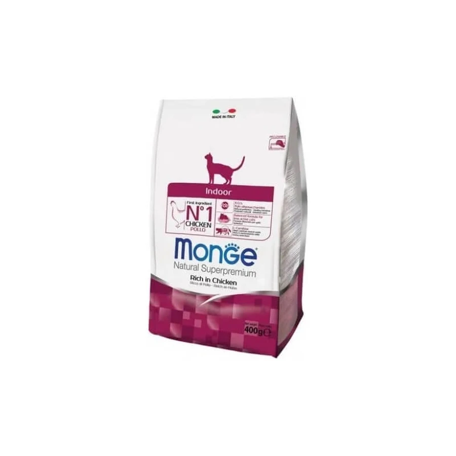 Monge Natural Superpremium Indoor - Dry Cat Food Rich in Chicken, 400 g
