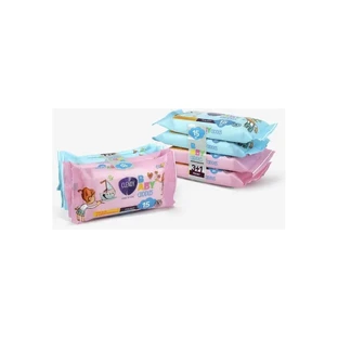 Clendy Baby Cuddles - Lingettes humides, 4 paquets de 15 lingettes chacun