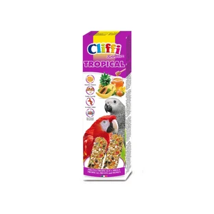 Cliffi Tropical Sticks with Tropical Fruit and Honey - Complete Food for Parrots, 150 g