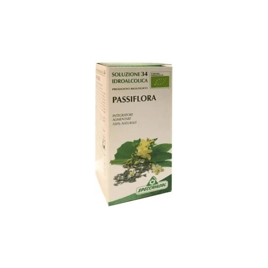 Specchiasol Hydroalkoholische Lösung 34 (Passiflora incarnata) 50 ml – Nahrungsergänzungsmittel für Schlaf und Stimmung