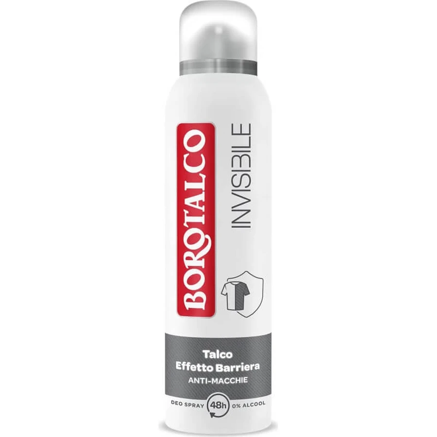 Invisible Borotalco - 48-Hour Barrier-Effect Talc Deodorant Spray, 150 ml