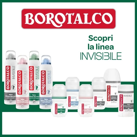 Invisible Borotalco - 48-Hour Barrier-Effect Talc Deodorant Spray, 150 ml