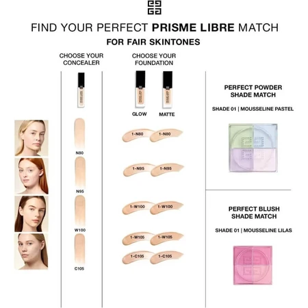 Givenchy Prisme Libre Skin-Caring Matte - Perfecting Foundation - No. 1-W105
