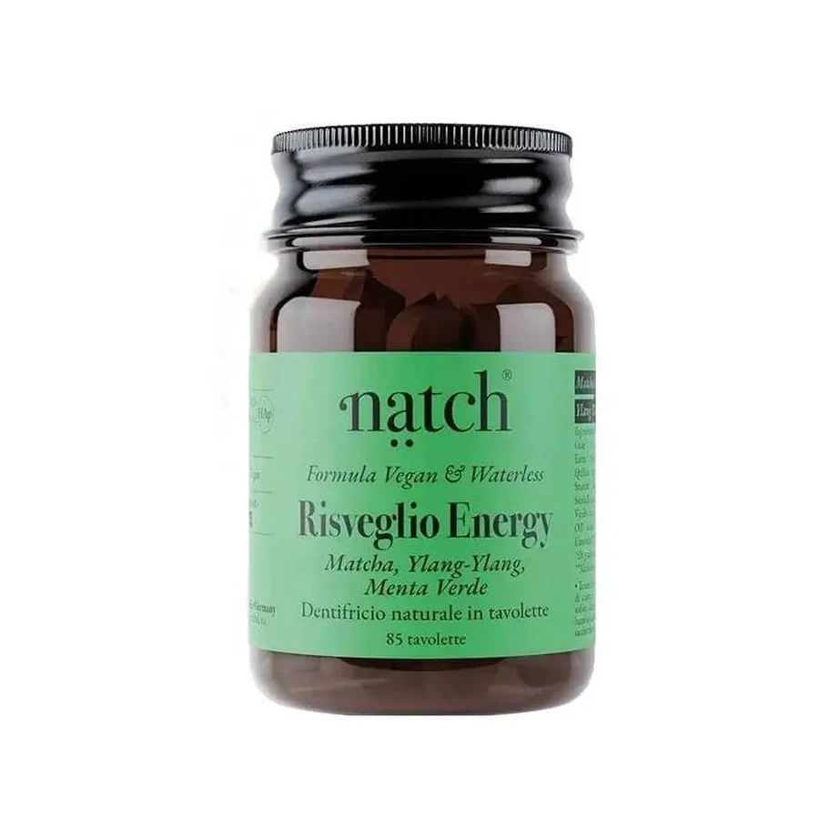 Natch Risveglio Energy - Pasta de dientes en pastillas, 85 pastillas