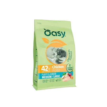 Oasy Original Formula Puppy & Junior Medium-Large Poulet - Aliment complet pour chiots de taille moyenne et grande, 2 kg