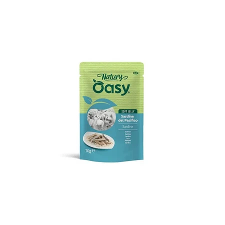 Oasy Wet Cat Natury Soft Jelly Pacific Sardines - Wet supplemental food for adult cats, 70 g