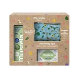 Set de baño Mustela Vanity Spa: pastilla de jabón sólida de 75 g + crema orgánica multiusos nutritiva de 75 ml + toallita