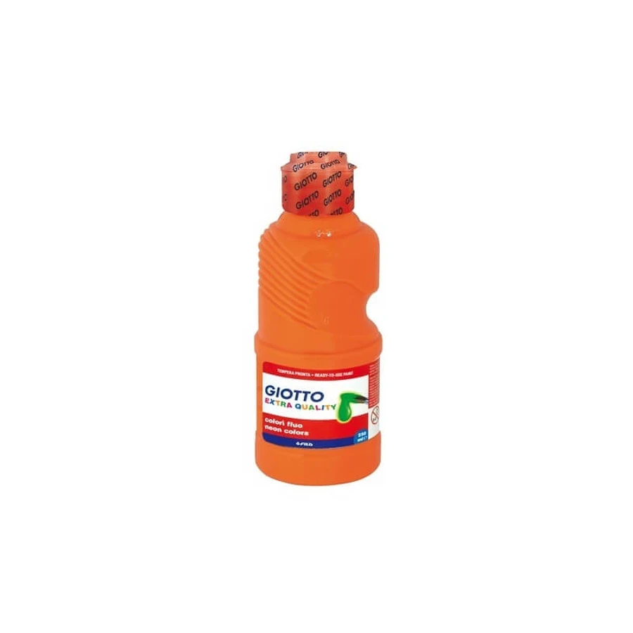 Giotto Tempera gebruiksklare fluorescerende oranje verf, fles van 250 ml (beschadigde verpakking)