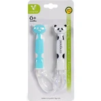 Cangaroo Baby Panda - 2 siliconen lepels - blauw