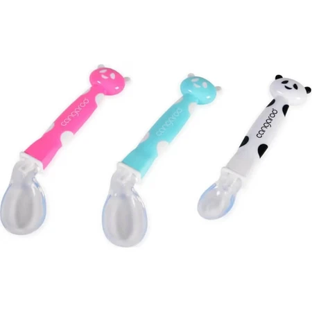 Cangaroo Baby Panda - 2 siliconen lepels - blauw