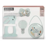 Suavinex Wonder Gift Set: 2 pacifiers (0–6 months), clip, and green teething ring