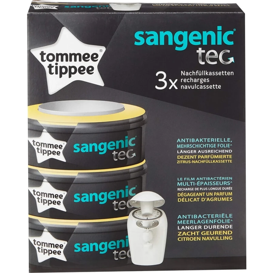 Recharge Sangenic pour poubelle hygiénique à couches Sangenic, lot de 3 recharges