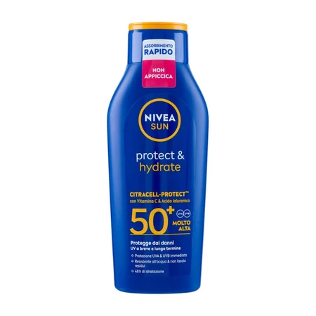 Nivea Sunscreen 50+ SPF Sun Protect &amp; Hydrate Sunscreen Lotion, Protection Level ATA, 400 ml