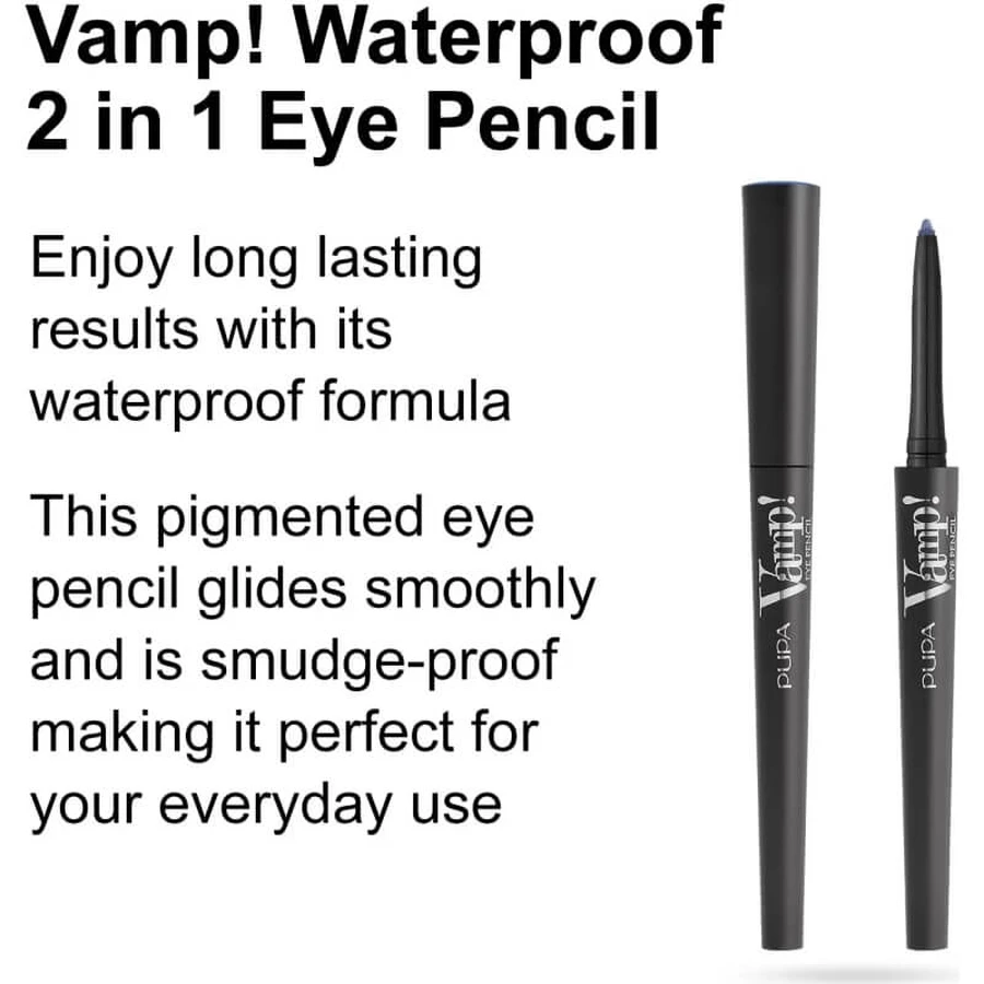 Pupa Vamp! Eye Pencil - 2-in-1 Waterproof Eye Pencil No. 400 Midnight Blue