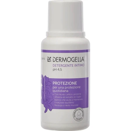 Dermogella Intimwaschgel mit Milchsäure, Weißlilien-Extrakt und Haferproteinen, 200-ml-Flasche
