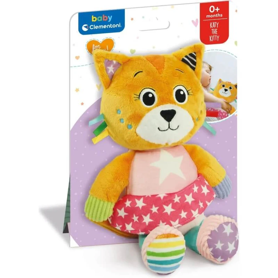 Clementoni Baby for You Katy la petite chatte - Première peluche d'éveil 0 mois et plus