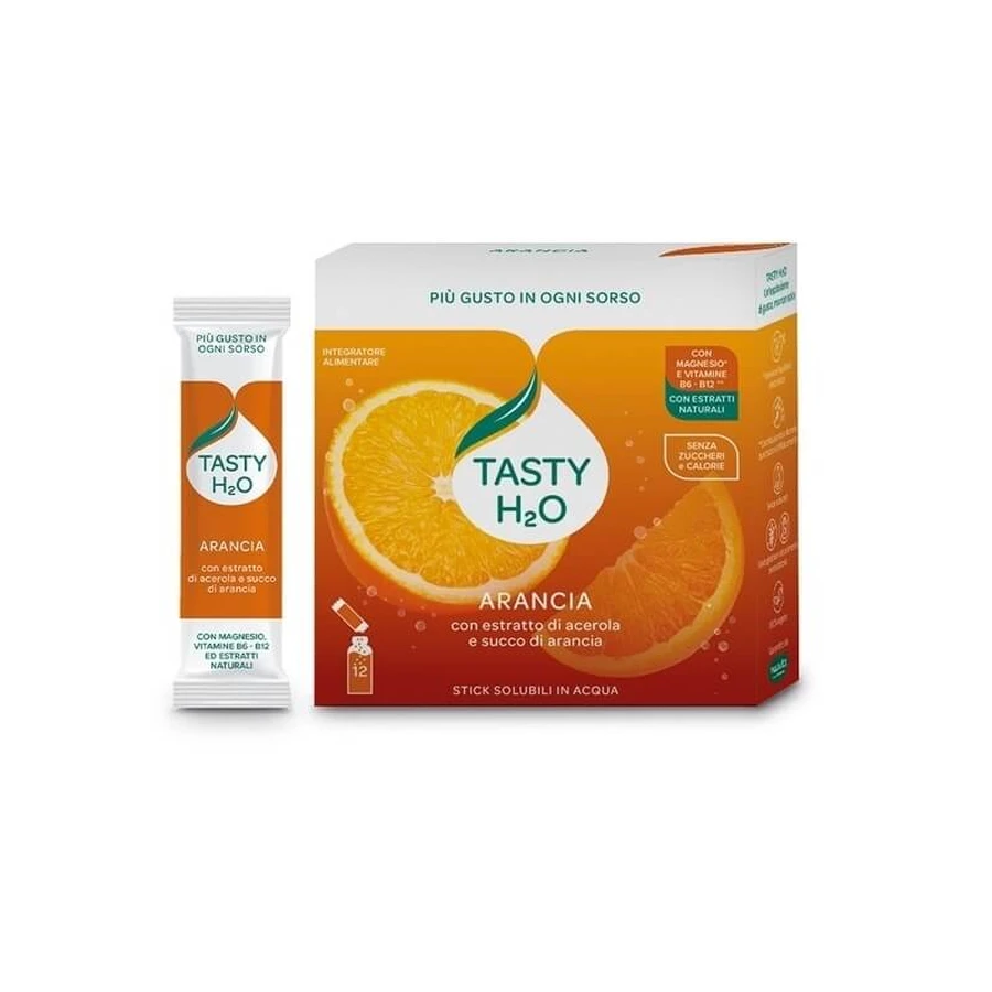 Neavita Tasty H2O Orange Flavor 12 Sticks - Supplement for Tiredness and Fatigue