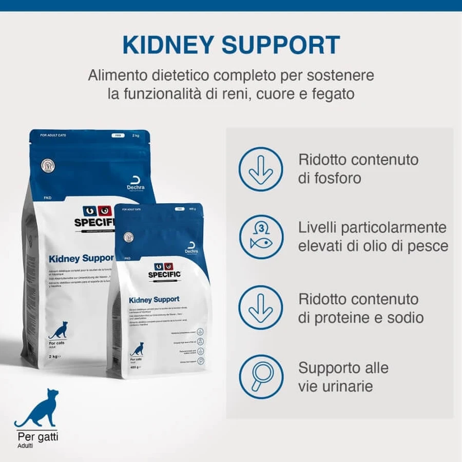 Dechra Specific fkd kidney support - alimento completo para gatos con insuficiencia renal, 400 g