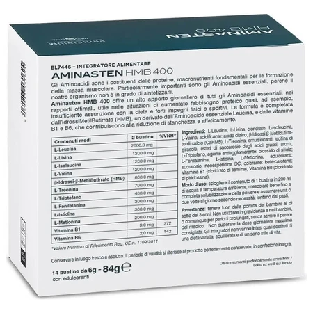 Principium Aminasten HMB 400 - Supplement tegen vermoeidheid en uitputting, 14 zakjes