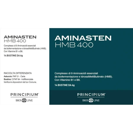 Principium Aminasten HMB 400 - Supplement tegen vermoeidheid en uitputting, 14 zakjes