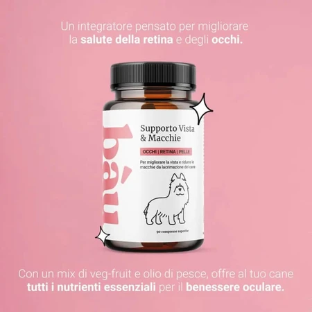 Bau Cosmetics: Salud ocular y manchas oscuras, 90 comprimidos - Complemento alimenticio para perros