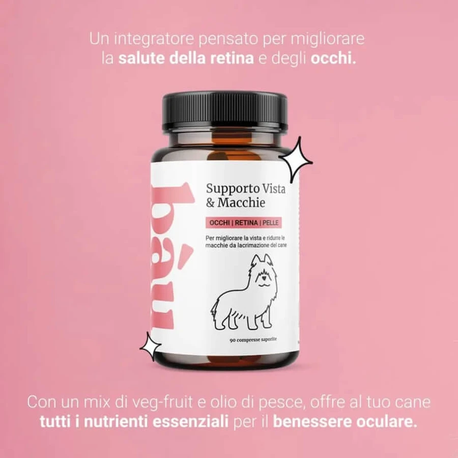 Bau Cosmetics: Salud ocular y manchas oscuras, 90 comprimidos - Complemento alimenticio para perros