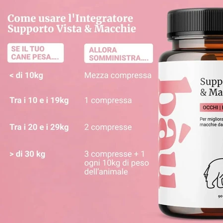 Bau Cosmetics: Salud ocular y manchas oscuras, 90 comprimidos - Complemento alimenticio para perros