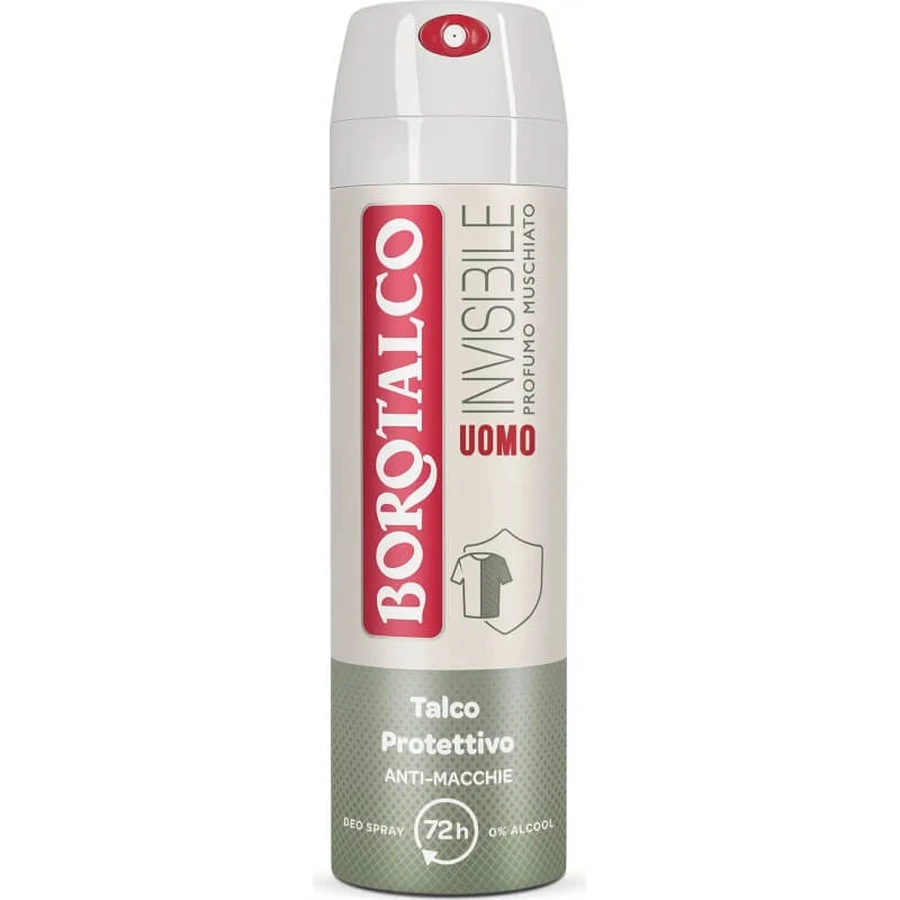 Borotalco Invisible para hombre, aroma a almizcle - Desodorante en spray de 72 horas, 150 ml