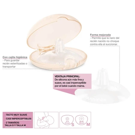 Suavinex 2 Silicone Nipple Shields - Size M
