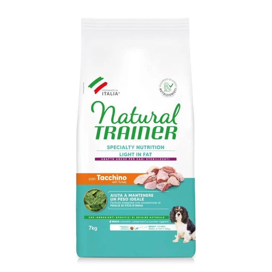 Natural Trainer Light in Fat con pavo - Alimento completo para perros adultos con sobrepeso, 7 kg