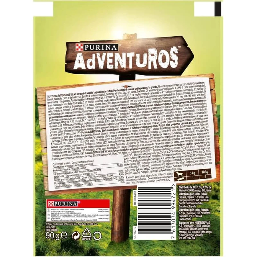 Purina Adventuros Buffalo Mini Sticks – Hundesnacks, 90 g