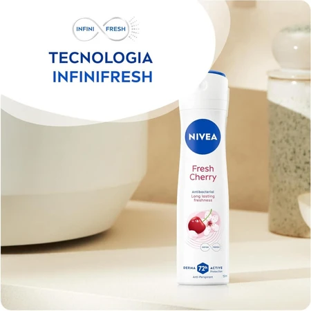 Nivea Fresh Cherry - Déodorant avec protection anti-odeurs 72 heures, 150 ml