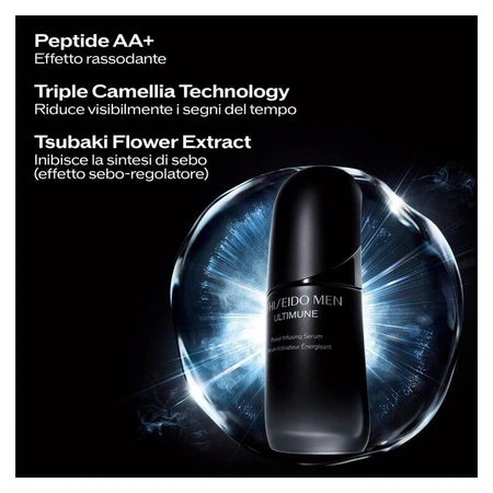 Shiseido Men Ultimune Power Infusing Serum - Sérum facial multifuncional para hombre, 50 ml