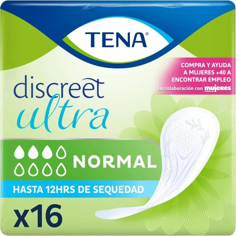 Tena Discreet Ultra - 16 normal pads for urinary incontinence