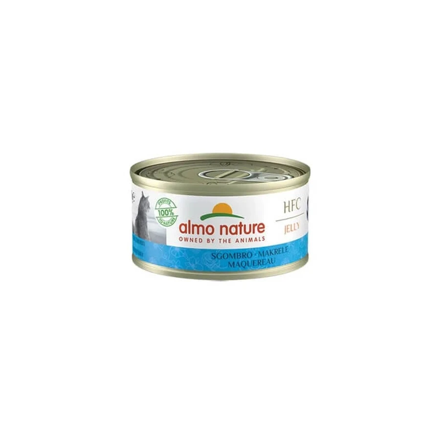 Almo Nature HFC Jelly Mackerel - Comida húmeda para gatos adultos, 70 g