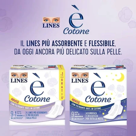 Lines is cotton - 10 daytime pads with wings
