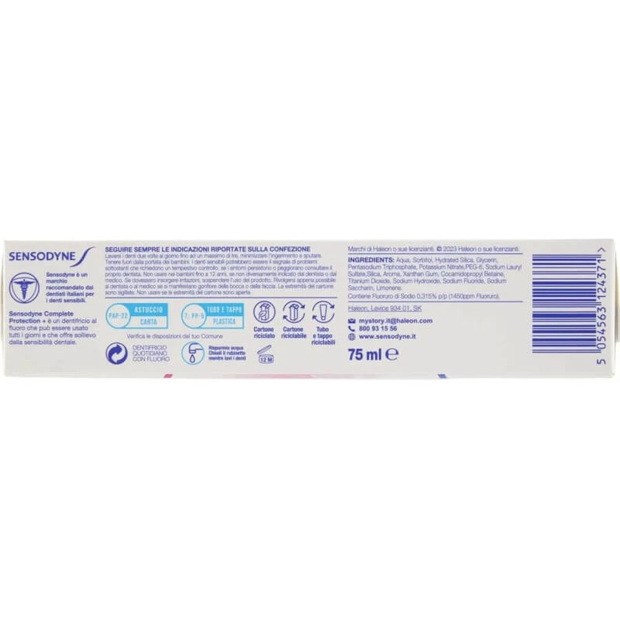 Sensodyne Complete Protection+ Advanced Whitening - Toothpaste, 75 ml