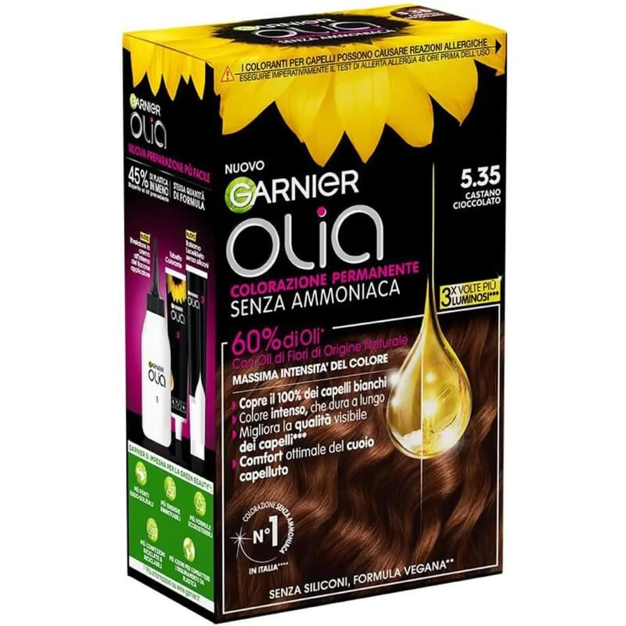 Garnier Olia - Ammoniakvrije permanente haarkleuring nr. 5.35, chocoladebruin