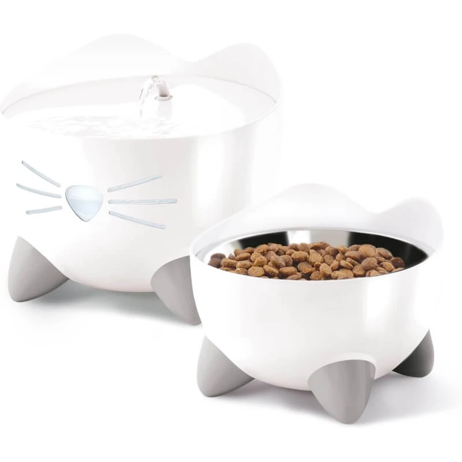 Catit Pixi – Kombipaket mit weißem Katzen-Trinkbrunnen