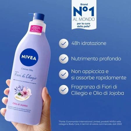 Nivea Cherry Blossom &amp; Jojoba-olie - Lichaamsoliecrème voor de normale en droge huid, 400 ml