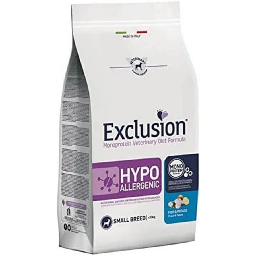 Dieta de exclusión hipoalergénica con pescado y patatas - Alimento dietético para perros adultos de razas pequeñas, 2 kg