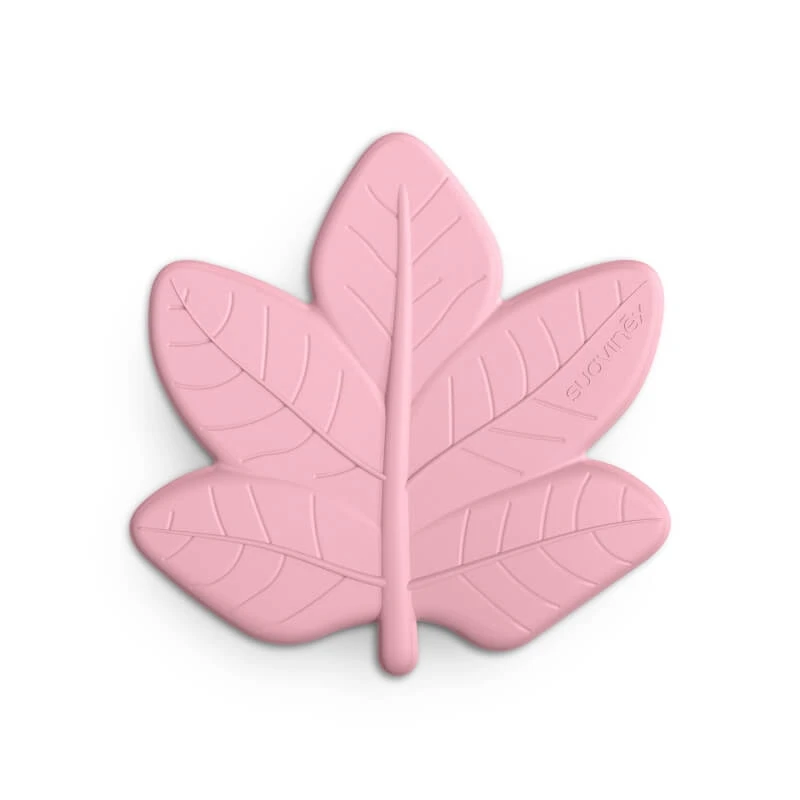 Suavinex Poetry - Pink Maple Leaf Silicone Teether