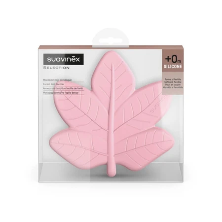 Suavinex Poetry – Silikon-Beißring „Pink Maple Leaf“