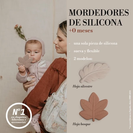 Suavinex Poetry – Silikon-Beißring „Pink Maple Leaf“